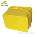 cubo de plástico cuadrado rectangular verde con mango